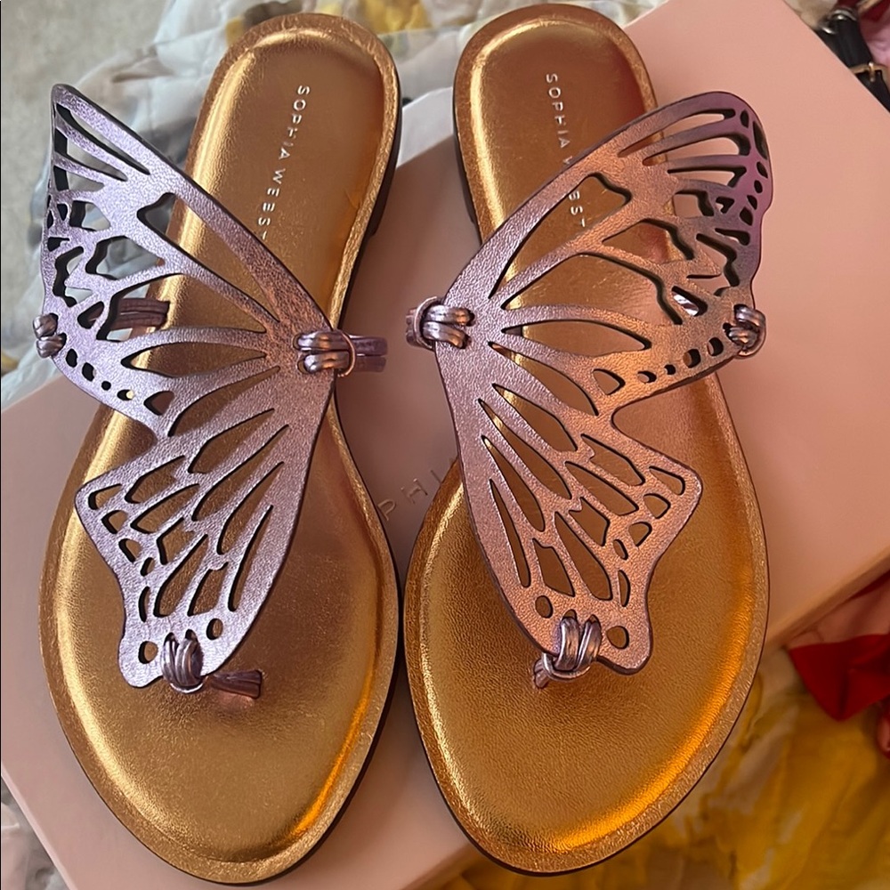 Sophia Webster Gold and Purple Glamorous Sandals